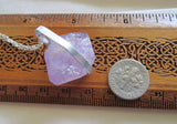 Lavender Amethyst Natural Gemstone Crystal Pendant Necklace