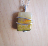 Bumble Bee Jasper Natural Crystal Pendant Necklace
