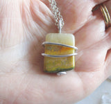 Bumble Bee Jasper Natural Crystal Pendant Necklace