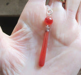 Orange Carnelian Natural Crystal Drop Pendant Necklace