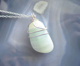 Green Pistachio Calcite Natural Crystal Gemstone Pendant Necklace