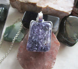 Lepidolite Natural Polished Gemstone Pendant Necklace