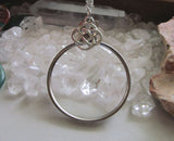 Antique Glass Monocle Magnifier Celtic Knot Pendant Necklace
