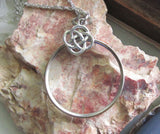 Antique Glass Monocle Magnifier Celtic Knot Pendant Necklace