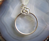 Antique Glass Monocle Magnifier Celtic Knot Pendant Necklace