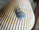 Natural Moss Agate Gemstone Silver Pine Cone Pendant Necklace