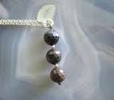 Black Opal Natural Faceted Gemstone Beads Pendant Necklace
