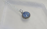 Natural Australian Opal Sterling Silver Crown Pendant Necklace