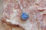 Natural Australian Opal Sterling Silver Crown Pendant Necklace