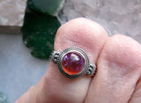 Dragon's Breath Opal Bohemian Glass Sterling Silver Ring