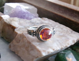 Dragon's Breath Opal Bohemian Glass Sterling Silver Ring