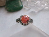 Dragon's Breath Opal Bohemian Glass Sterling Silver Ring