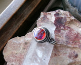 Dragon's Breath Opal Bohemian Glass Sterling Silver Ring