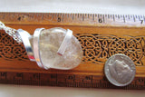 Gold Rutilated Natural Polished Quartz Crystal Pendant Necklace