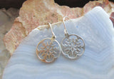 Sterling Silver Snowflake Dangle Earrings