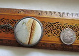 Owyhee Picture Jasper Natural Stone Vintage Sterling Silver Pendant Necklace