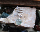 Sterling Silver Dragon Rainbow Fluorite Crystal Pendant Necklace