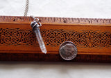 Opal Aura Quartz Celestite Feather Wrapped Pendant Necklace