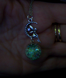 Faery Glass Ball Floating Orbs Glow in the Dark Pendant Necklace