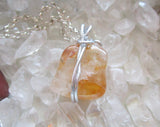 Golden Healer Quartz Natural Crystal Pendant Necklace