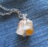Golden Healer Quartz Natural Crystal Pendant Necklace