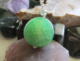 Green Dragon Vein Agate Gemstone Bead Pendant Necklace