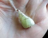 Green Heliodor Natural Beryl Gemstone Crystal Pendant Necklace