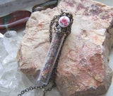 Rose and Lavender Herbal Bullet Jewelry Pendant Necklace