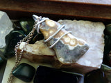Ocean Jasper Natural Stone Wire Wrapped Pendant Necklace