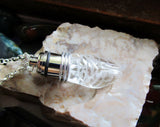 Green Light Up Cicada Quartz Natural Crystal Pendant Necklace