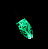 Green Light Up Cicada Quartz Natural Crystal Pendant Necklace