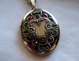 Vintage Gold and Enamel Heart Locket Pendant