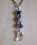 Swarovski Crystal Moon Phase Dark Beads Necklace Pendant