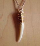 Mother of Pearl Natural Horn Bullet Jewelry Pendant Necklace