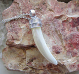 Mother of Pearl Natural Horn Cornicello Pendant Necklace