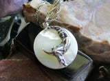 Mother of Pearl Moon Maiden Natural Pendant Necklace