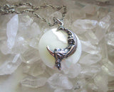 Mother of Pearl Moon Maiden Natural Pendant Necklace