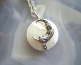 Mother of Pearl Moon Maiden Natural Pendant Necklace
