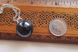 Night Stars Blue Galaxy Crystal Ball Pendant Necklace