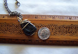Bronzite Gabbro Wire Wrapped Natural Stone Pendant Necklace