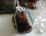 Mahogany Obsidian Natural Wire Wrapped Crystal Pendant Necklace