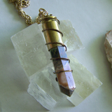 Rainforest Jasper Wire Wrapped Bullet Jewelry Pendant