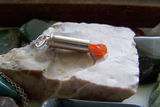 Orange Fire Opal Silver Bullet Pendant Necklace