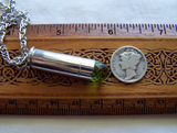 Spring Green Peridot Faceted Crystal Bullet Jewelry Pendant