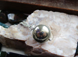 Gold Pyrite Natural Crystal Ball Pendant Necklace
