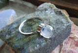 Crystal Ball Natural Tiny Quartz Sphere Silver Ring