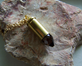 Smoky Quartz Faceted Crystal Bullet Jewelry Pendant