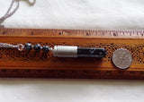 Snowflake Obsidian Naturel Stone Silver Bullet Pendant Necklace