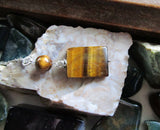 Natural Gold Tiger's Eye Gemstone Crystal Pendant Necklace