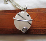 Black Tourmaline Quartz Crystal Wire Wrapped Pendant Necklace